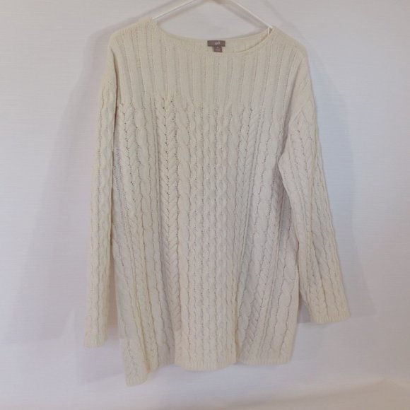 J. Jill Sweaters - 🟣 J. Jill Winter White Tunic Sweater Medium
